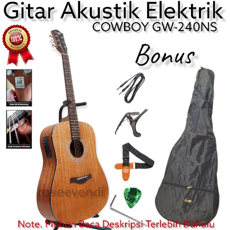 Gitar Akustik Elektrik Jumbo Cowboy GW-240NS GW 240 NS Original