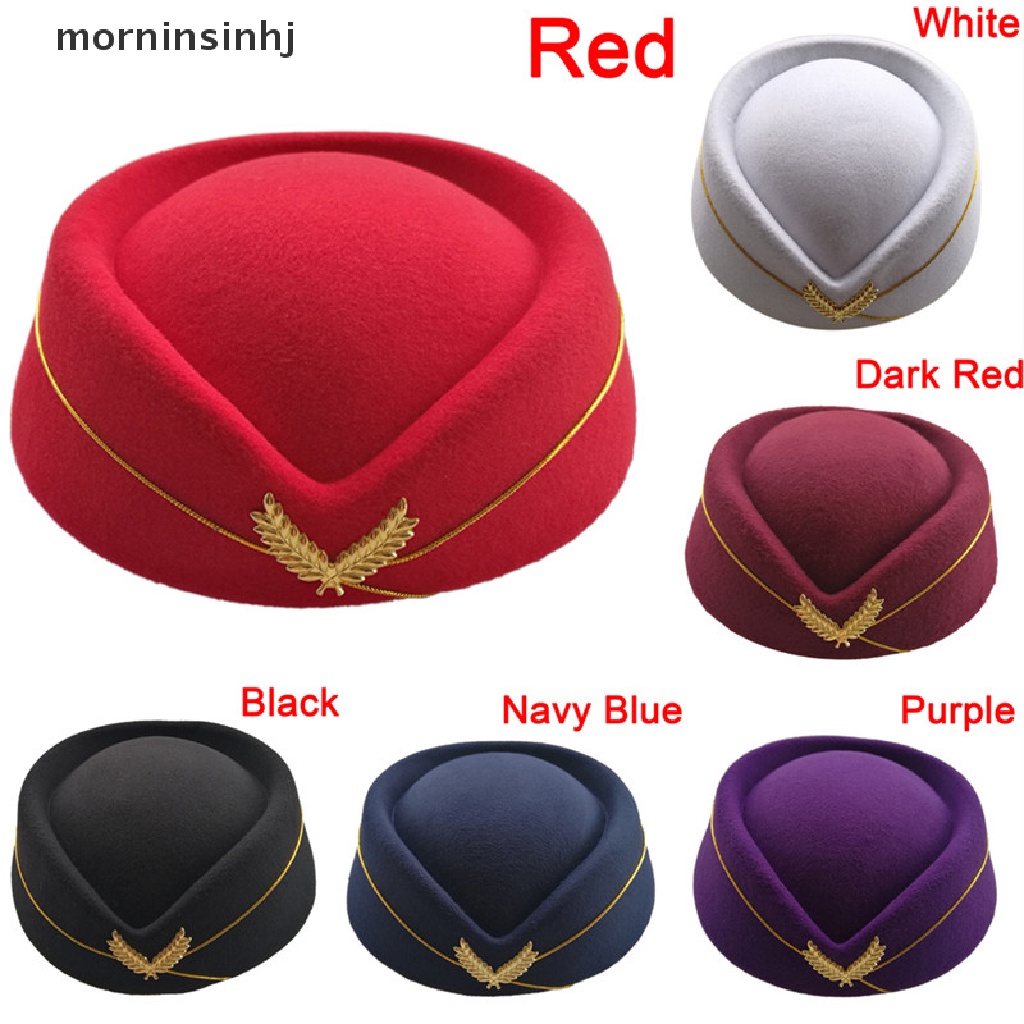 Mor Topi Pramugari Bahan Wol Untuk Cosplay