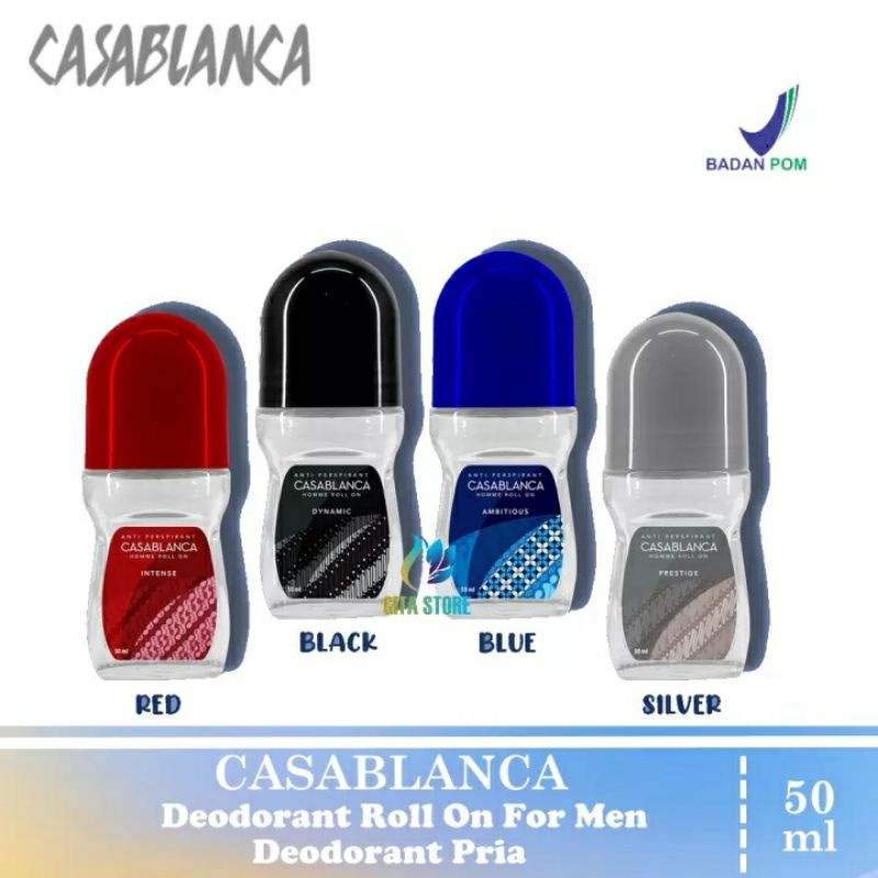 CASABLANCA Deodorant Roll On For Men 50ml - Deodorant Pria
