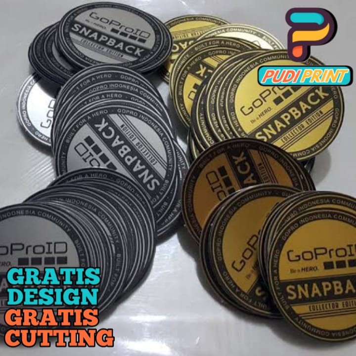 

Cetak Stiker Label Produk Custom Sticker Gold n Silver Waterproof Anti Air + Cutting