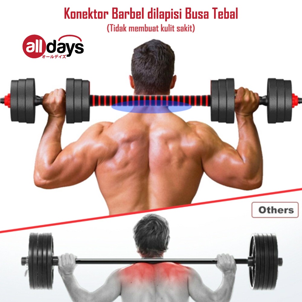 Alldays Dumbell Set 30KG / Alat Angkat Besi / Barbel / Alat Fitness Rumah /Alat Angkat Beban