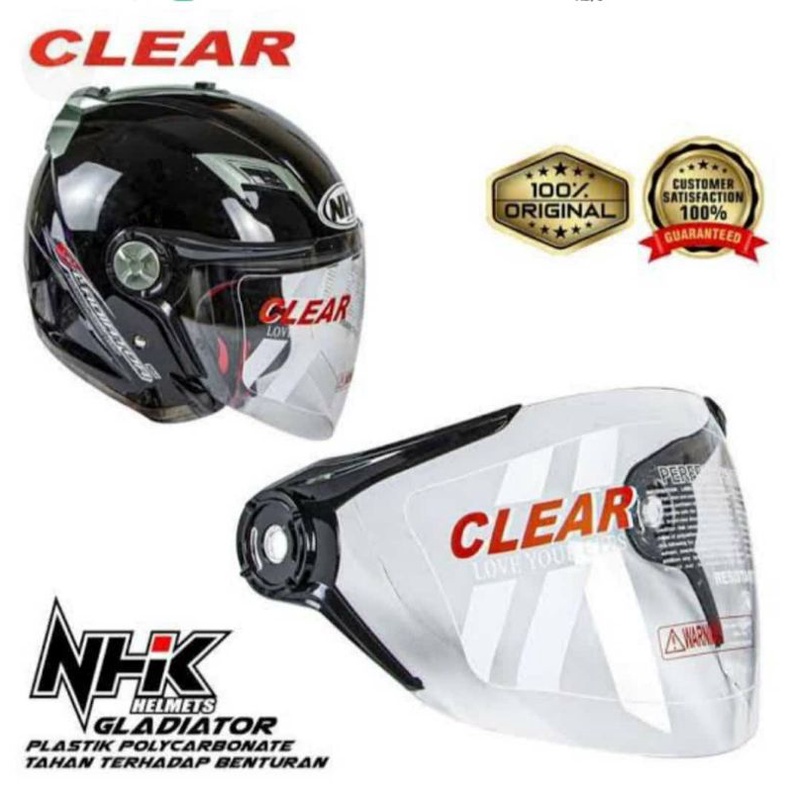 Visor helm.kaca helm NHK gladiator putih dan pelangi