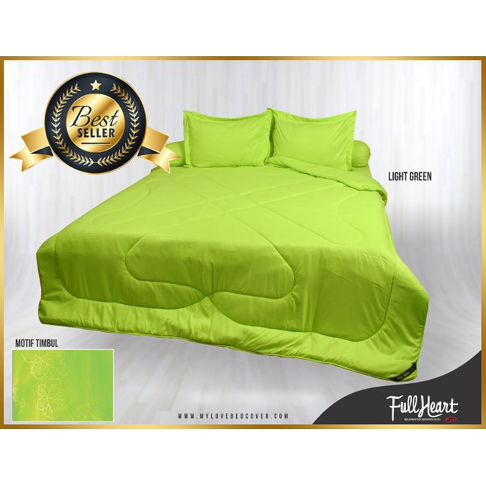 Bed Cover Polos Full Heart My Love Light Green King 180 X 200 Shopee Indonesia