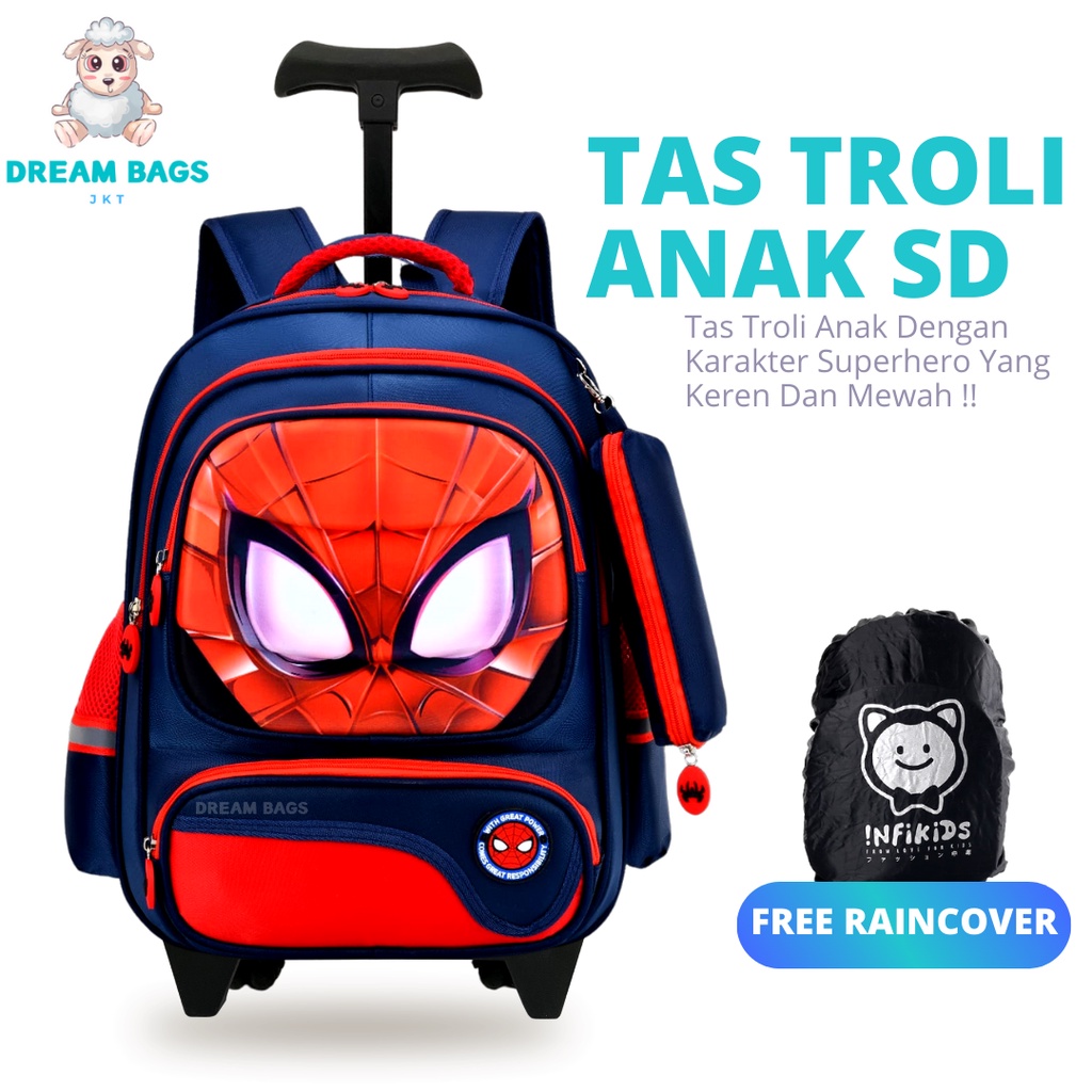 Ransel Troli Anak SD Karakter - Tas Troli Anak Laki Laki Karakter - Tas Troli Anak Laki Laki