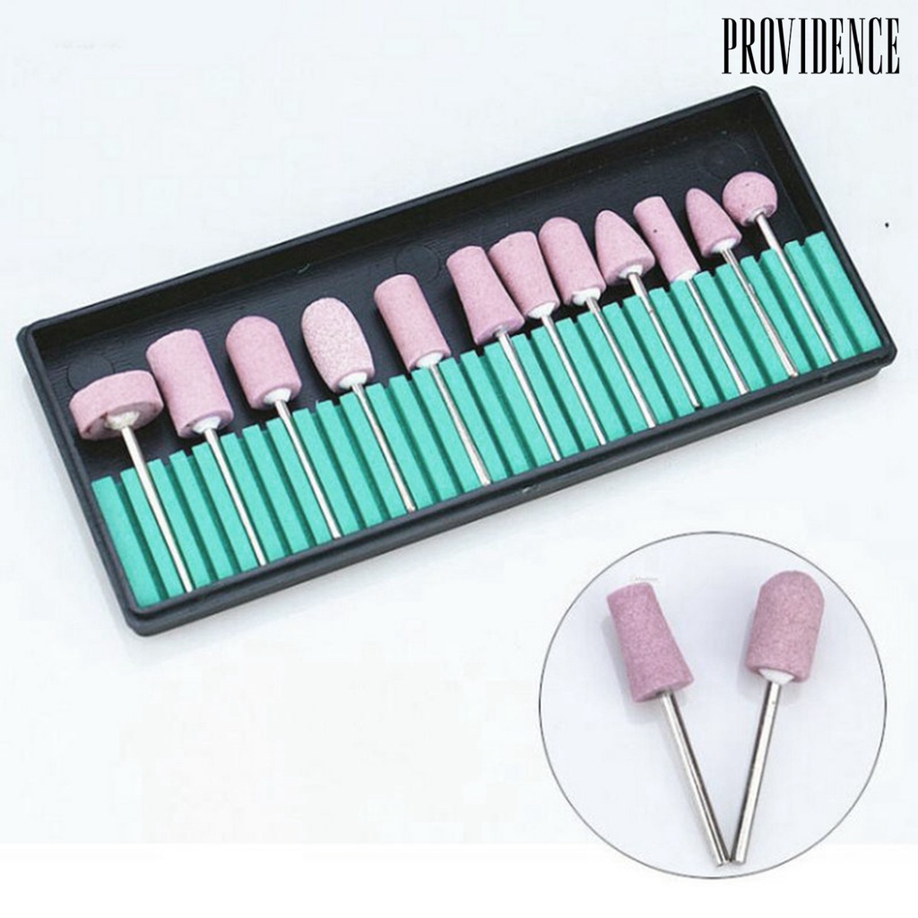 Providence 12Pcs/Set Nail Drill Bit High Strength Sandblasting Quartz Manicure Quartz Scrub Stone Buffers Nail Art Tool for Home Use