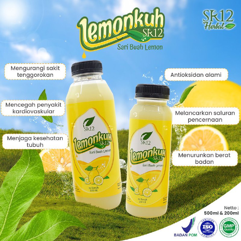 LEMONKUH SR12 | SARI BUAH LEMON ORIGINAL | MINUMAN NUTRISI CARA AMPUH UNTUK DIET DETOX HERBAL PELANGSING ALAMI