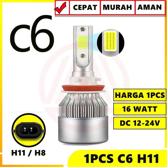 Jual LAMPU FOGLAMP LED C6 H11 6000K DIAMOND VISION | Shopee Indonesia