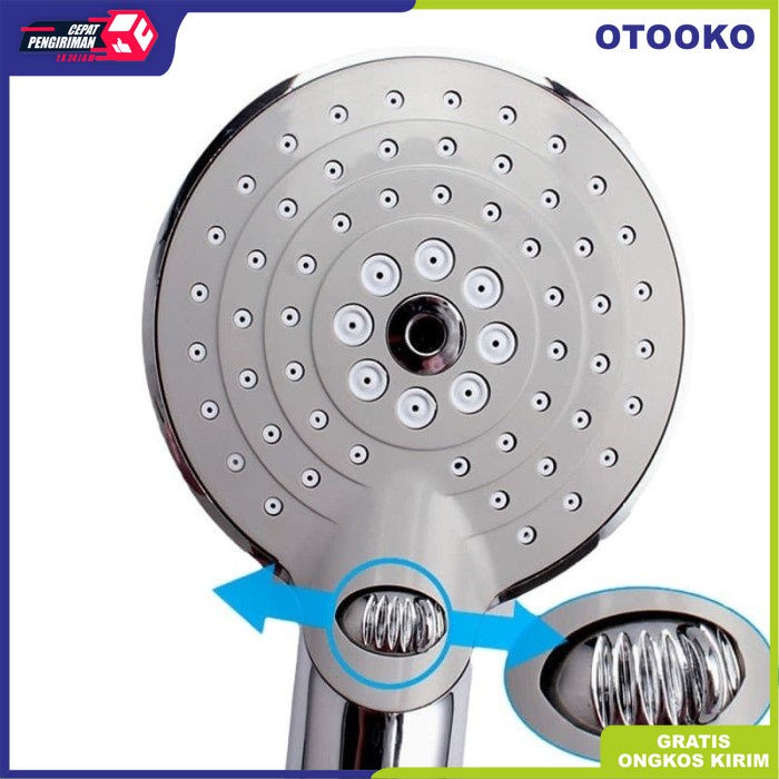 Kepala Hand Shower Head Mandi Set 3 Mode Besar Selang Emas ss02B Gold