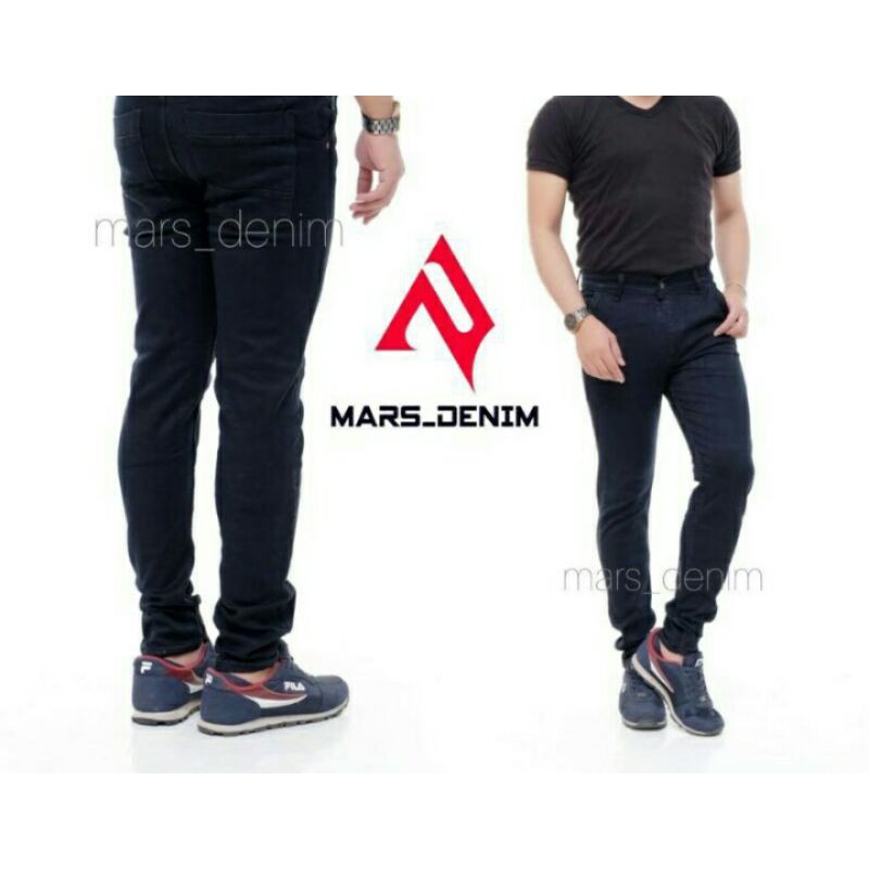 Celana jeans pria panjang slim fit skiny pensil levis hitam standar reguler jumbo murah