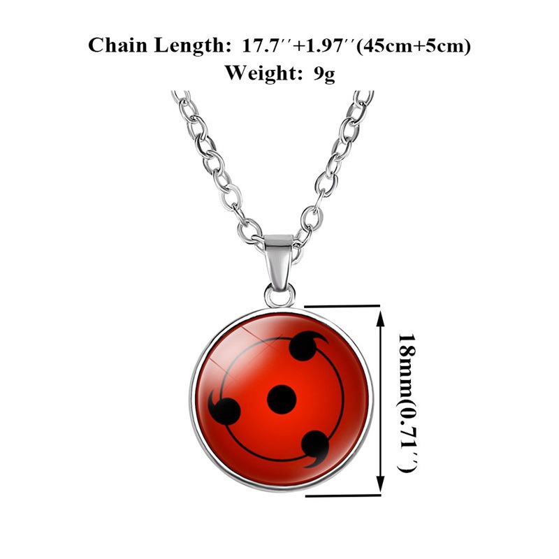 Kalung Rantai Dengan Liontin Anime Naruto Sharingan Uchiha Itachi Untuk Pria