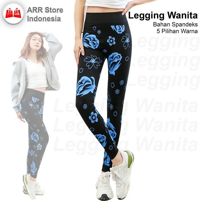 Celana Legging Wanita Panjang Motif Soft Spandex Allsize