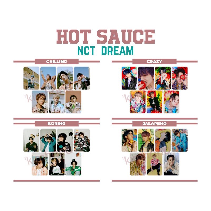 [Set] Photocard NCT Dream - Hot Sauce Fanmade