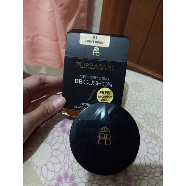 Purbasari Pore Perfecting BB Cushion - Light Beige + Refill