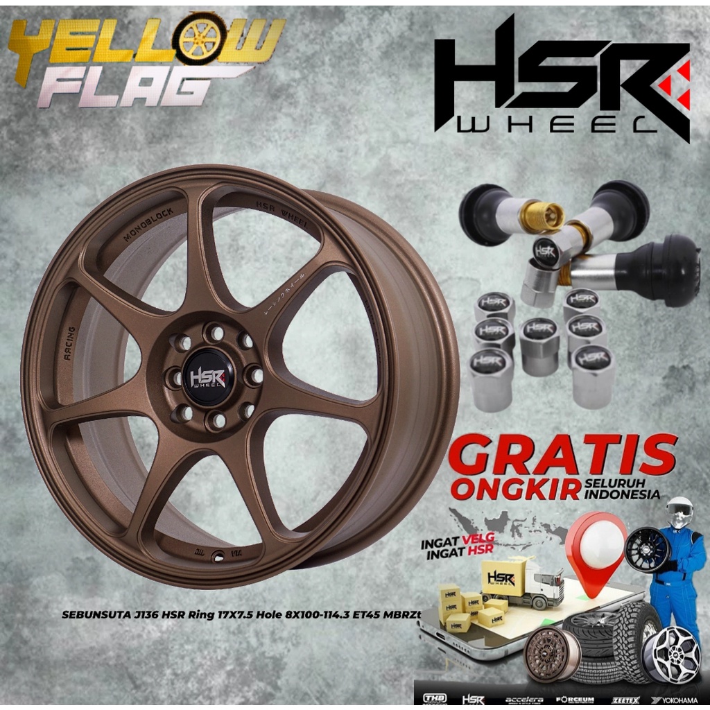 Velg Mobil Vios HSR SEBUNSUTA Ring 17 Lebar 7,5 Lobang 4