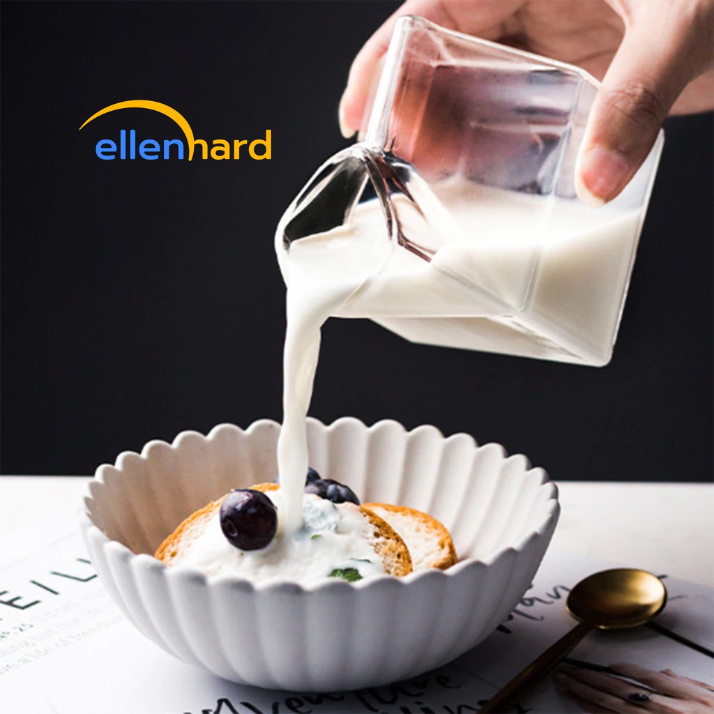 Gelas Kaca Kopi Susu Anti Tumpah Desain Kotak Susu Bening Aesthetic Unik Tahan Panas Estetik