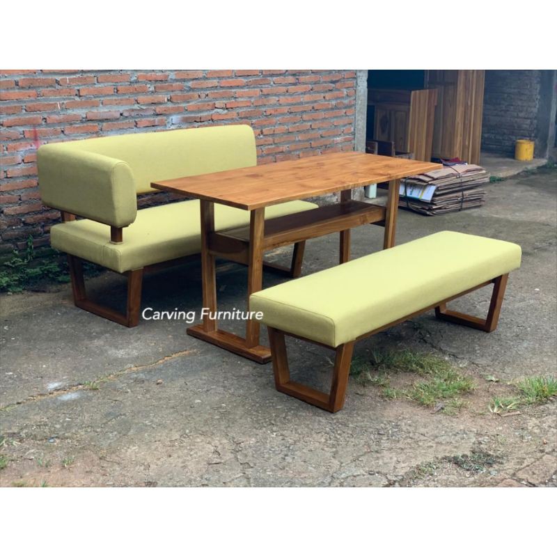 set kursi meja makan minimalis sofa cafe sofa sudut