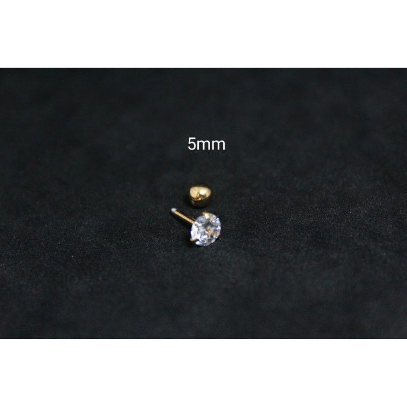 Anting Tusuk Unisex Bahan Titanium Steel Bentuk 4 Cakar warna Gold（not 1 pair）