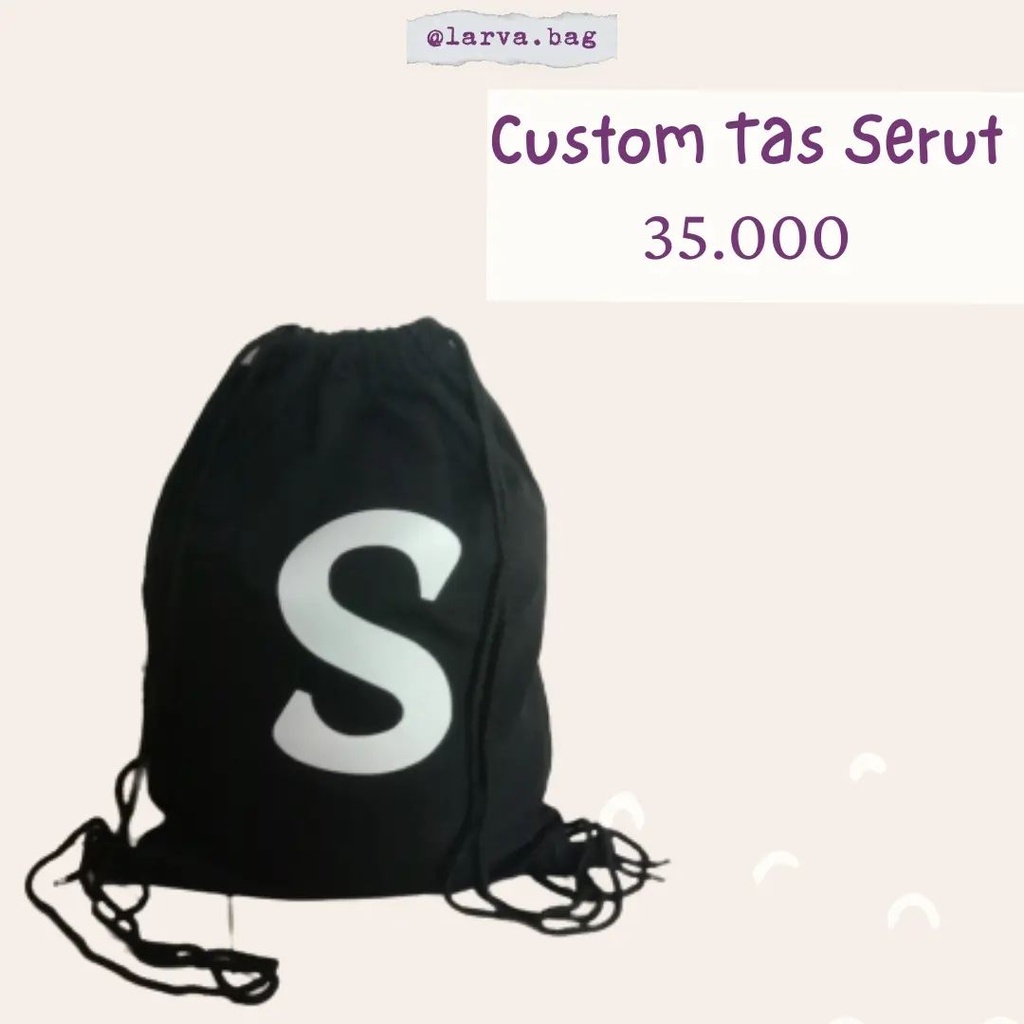 [FREE POUCH] TAS SERUT NAMA TAS SERUT HURUF TAS HURUF Custom Tas Serut Custom Stringbag Tas Futsal