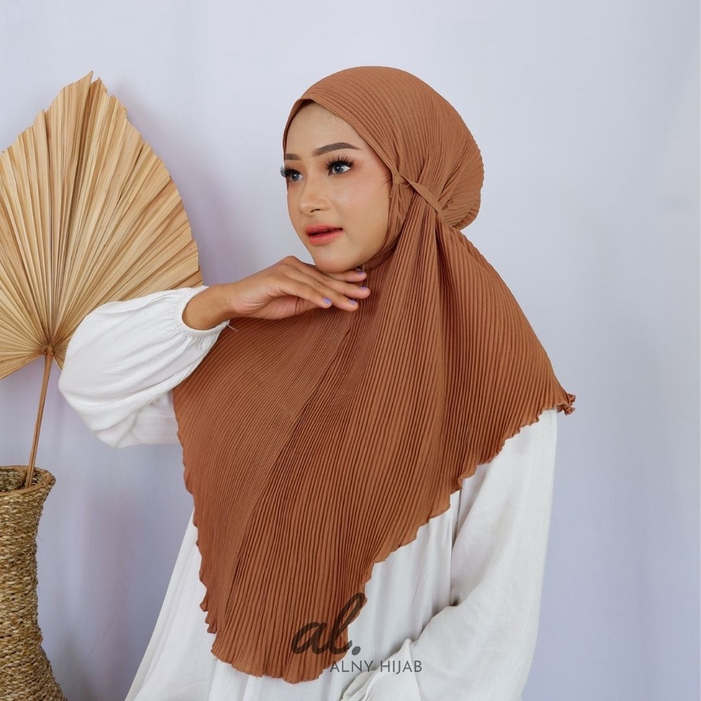 Alny Hijab - Hijab Instan Bergo Maryam Tali Full Plisket/Bergo Plisket Full/Bergo Maryam Tali Plisket