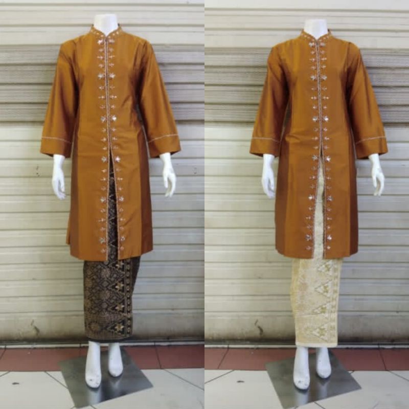 Jual Fk Kebaya Kurang Taffeta Malaysia Setelan Kebaya Kurung Taffeta Full Payet Atasan Kebaya