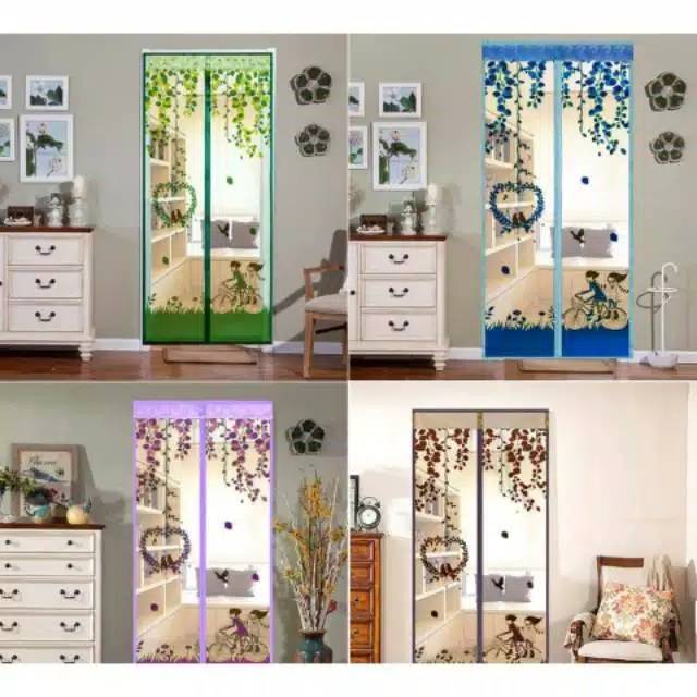 BANDUNG  Tirai Magnet Anti Nyamuk Baichuan Tirai Magnet Pintu Karakter Tirai Benang