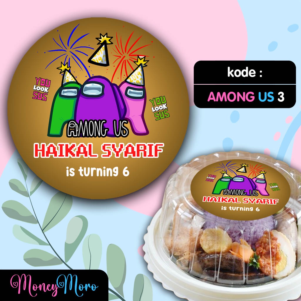

MoneyMoro Stiker Tumpeng Mini Ulang Tahun Anak Among Us 3 / Stiker Ultah / Stiker Birthday