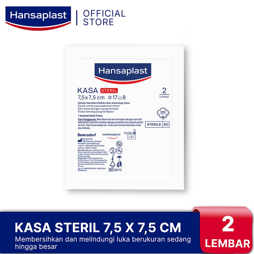 HANSAPLAST Perban Steril Kasa Steril isi 2 P3K Kain Kasa - Membersihkan & menutup luka