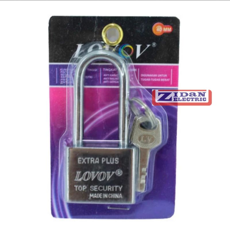 Gembok Leher Panjang Pendek 40mm / Gembok Pagar Pintu Gerbang 40 mm Lovov