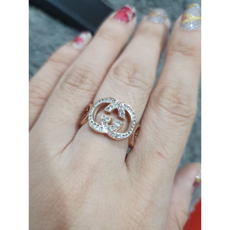 Cincin Titanium Asli Rosegold Premium Quality Stainless steel Anti Karat Anti Alergi Ctt21223