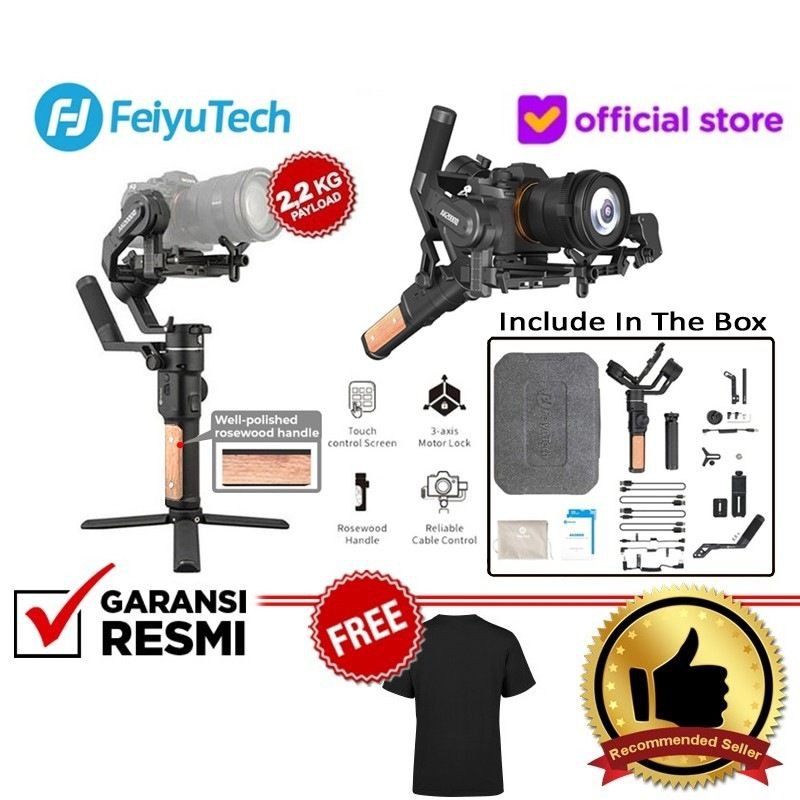 Feiyu AK2000S AK2000 S FeiyuTech AK2000S 3-Axis Stabilizer Gimbal Kamera Free T-Shirt Garansi Resmi