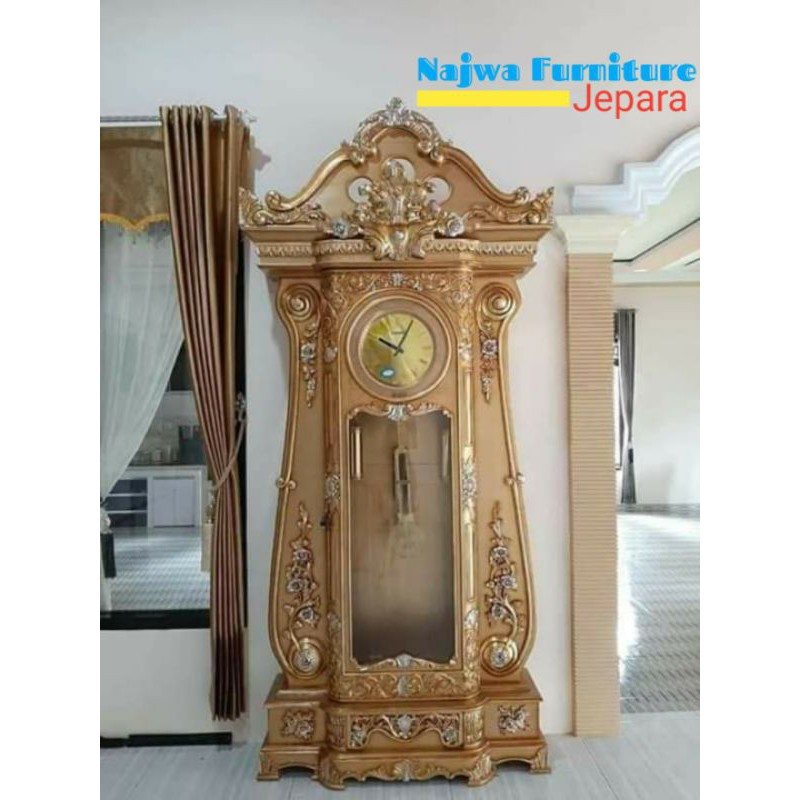 LEMARI JAM MEWAH JATI JEPARA JAM HIAS MEWAH