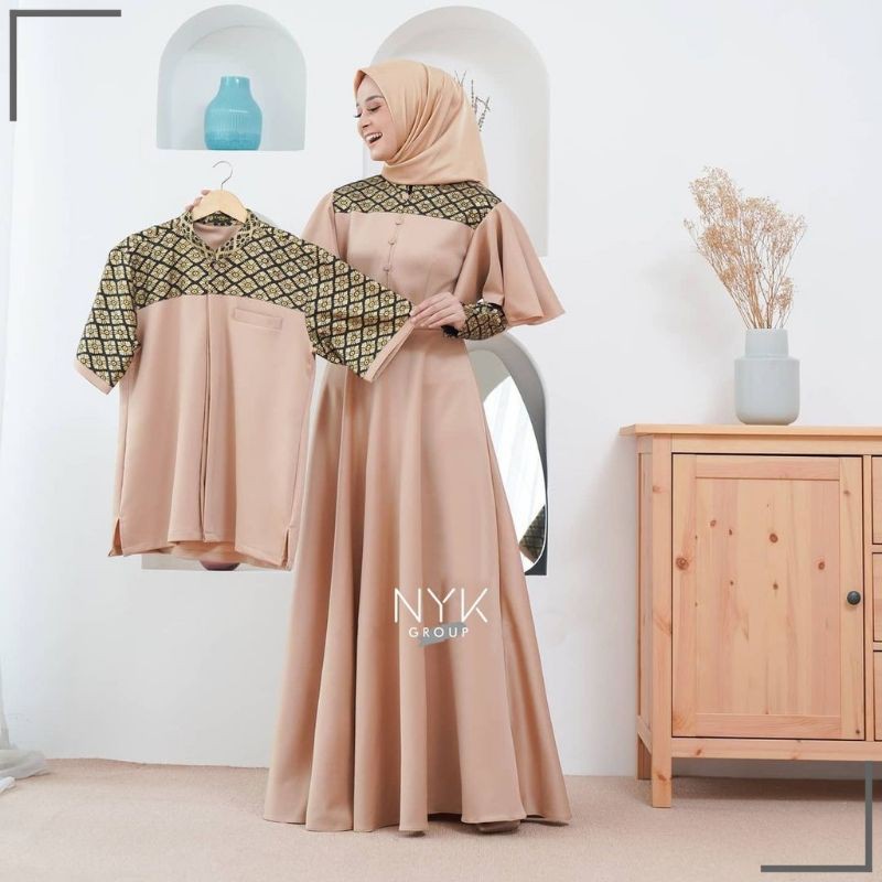 SARIMBIT LEBARAN (2020) HAFIZ&HAFIZAH FAMILY GAMIS PLUS KHIMAR- BAJU COUPLE KELUARGA TERBARU