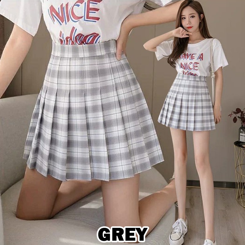 KARAKOREA 8606 Tennis Skirt/Mini Skirt/Rok Pendek/Rok tenis/Rok kotak/Plaid/Rok Lipit Lisa/Rok Korea Skirt/Rok tennis