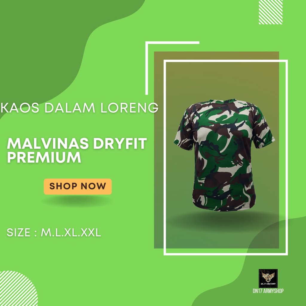 Kaos Dalam Pria Loreng Dryfit Malvinas Premium