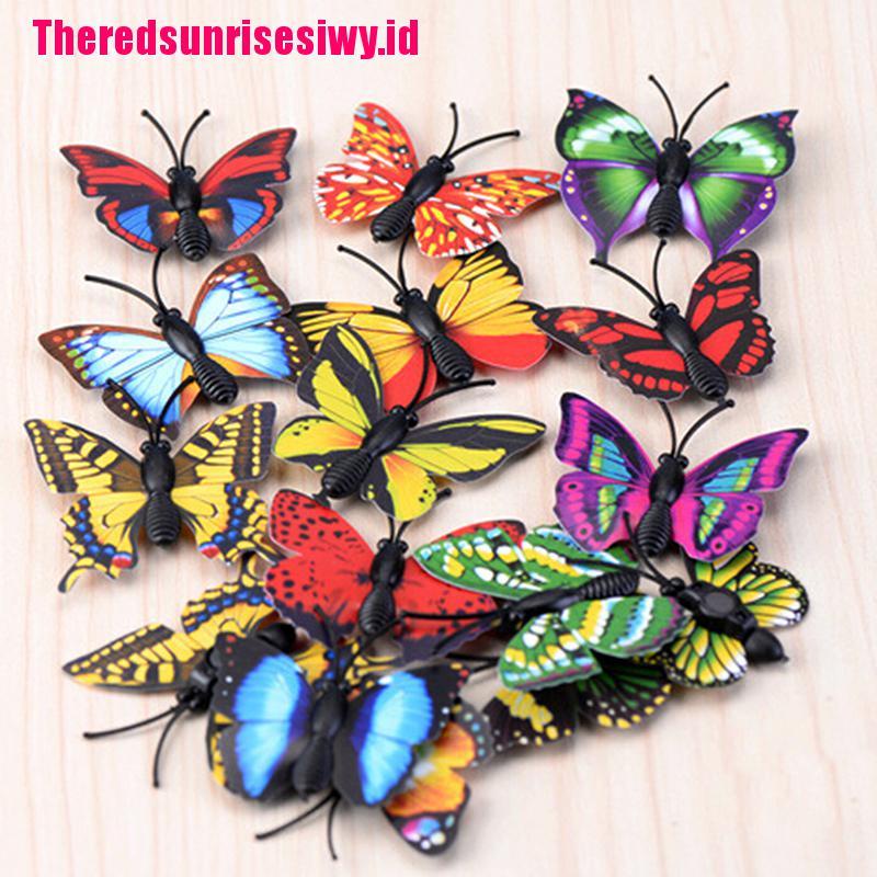 【Theredsunrisesiwy.id】4X Butterfly Miniature Fairy Garden Ornament Plant Pot Craft Dollhouse Decor DIY