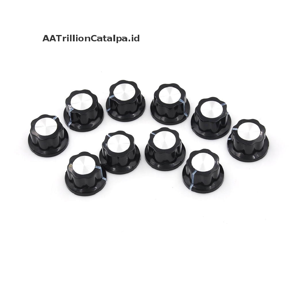 10 Pcs Kenop Kontrol Potentiometer Putar Bakelite Diameter 6mm