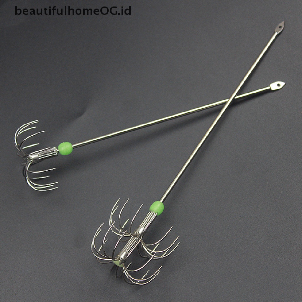 Beautifulhomeog.id / Set Kait Umpan Pancing Bentuk Gurita Bahan Stainless Steel