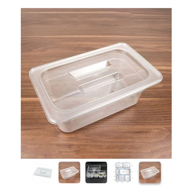 Polycarbonate Tutup Food pan prasmanan ukuran 1/6 tutup foodpan