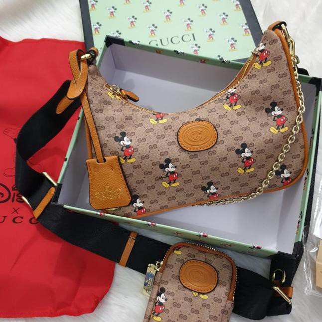 ❗❗ HARGA TURUN TAS BAHU WANITA❗❗ TAS GUCCI MICKEY HOBO MINI SEMPREM ,TAS TERBARU TAS TERBARU