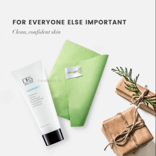 JUAL Dr Secret Miraglo & Cleanser Paket Fresh Gel Pembersih Wajah & Kain Microfiber Alami Organik