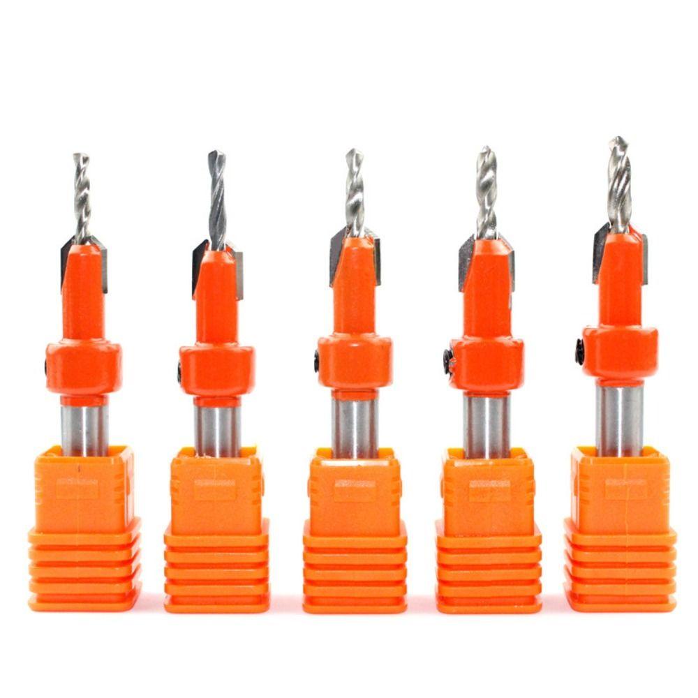 Solighter Countersink Bor Tungsten Carbide Tip Dengan Hex Key Cutter Alat Listrik Router Bit Drilling Round Chamfering