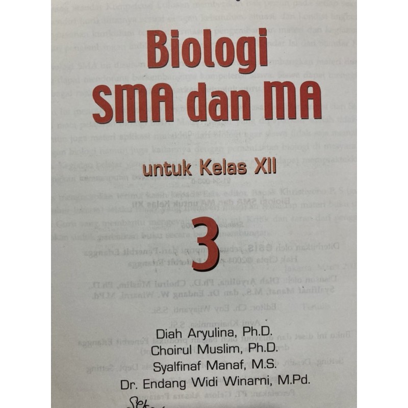 BUKU BIOLOGI SMA DAN MA EDISI KTSP STANDAR ISI 2006 UNTUK KELAS XII 12 (3)