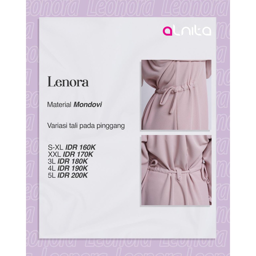 Alnita Tunik Lenora Atasan Muslimah Bahan Mondovi Tunik Formal / Non Formal