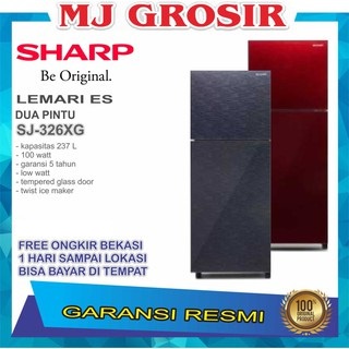 KULKAS SHARP SJ 326 XG LEMARI ES 2 PINTU SJ326XG SJ 326XG SHINE
