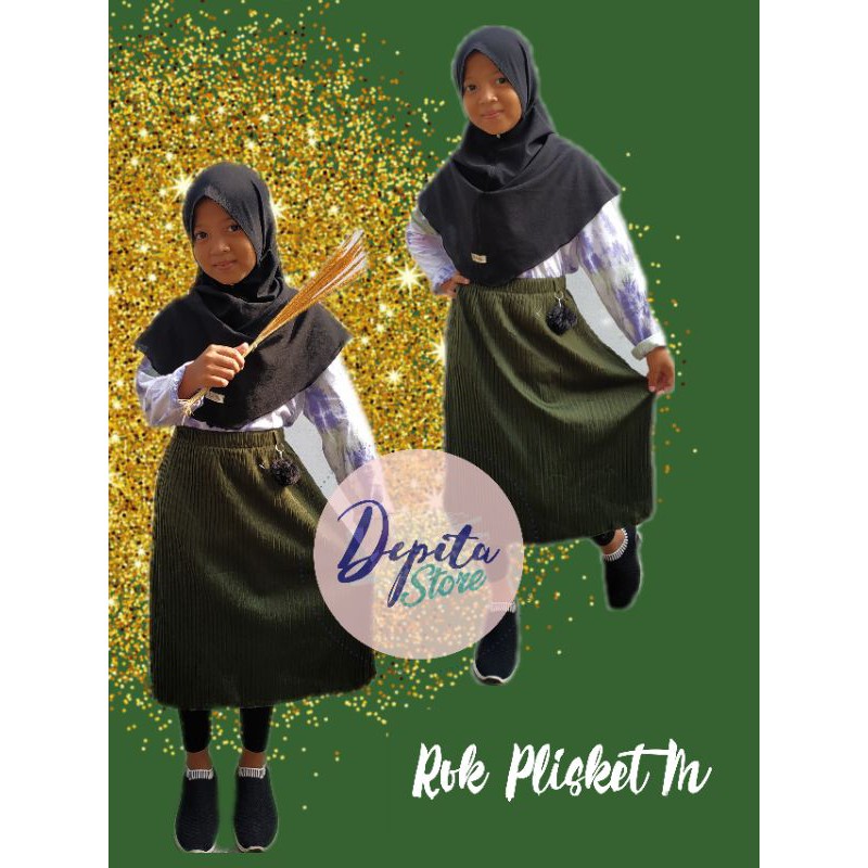 Rok Plisket Pompom Anak/Rok Plisket/Rok Plisket Anak