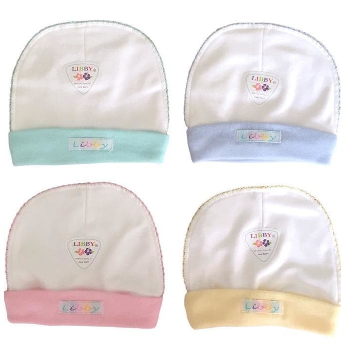 1 pcs LIBBY Topi Bulat Bayi/Baby Warna (0-3M)