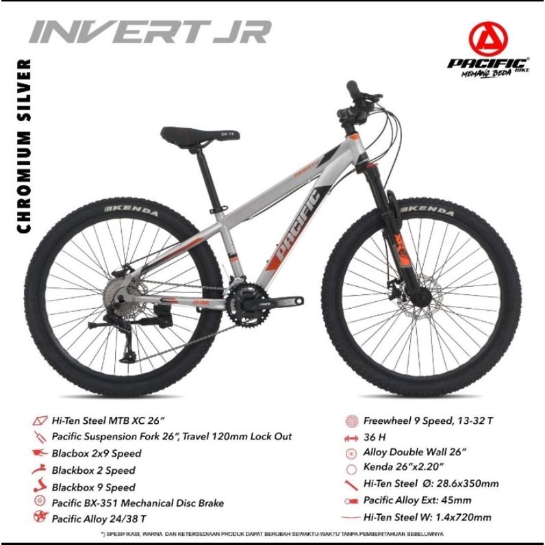 Sepeda Gunung 26 Inch MTB PACIFIC INVERT JR 2x9 Speed Rem Cakram