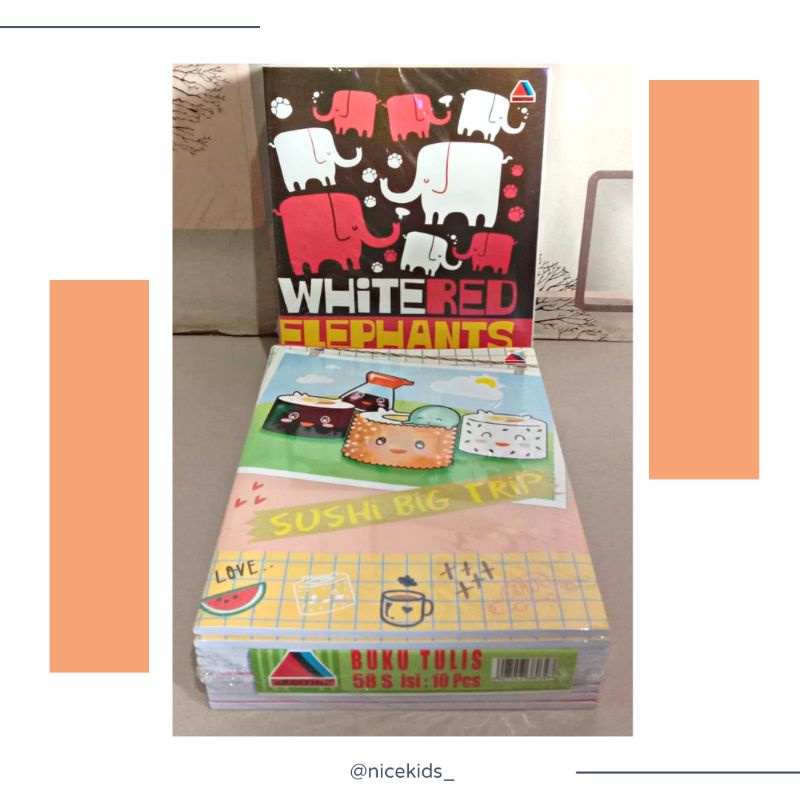 

NICE KIDS | Buku Tulis Vision 58 lembar | Buku Tulis 1 Pack isi 10pcs | Buku tulis Sushi big trip | 100% origjnal [ bisa cod ]