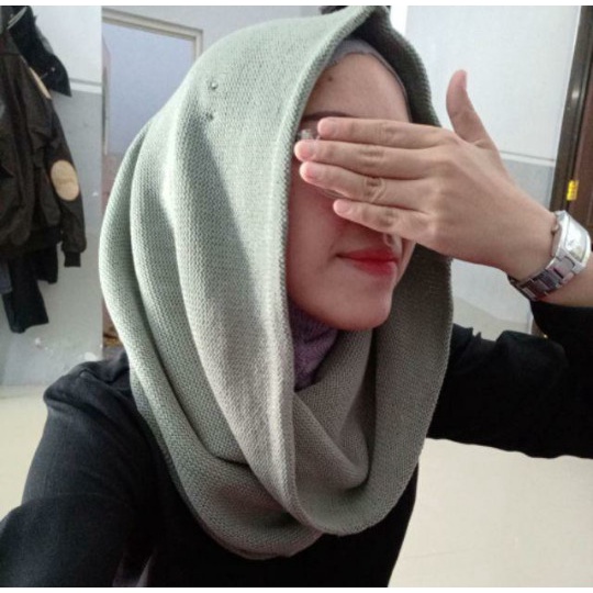 Scarf Hijab instant Rajut Jilbab instan Kerudung Hoodie Pashmina