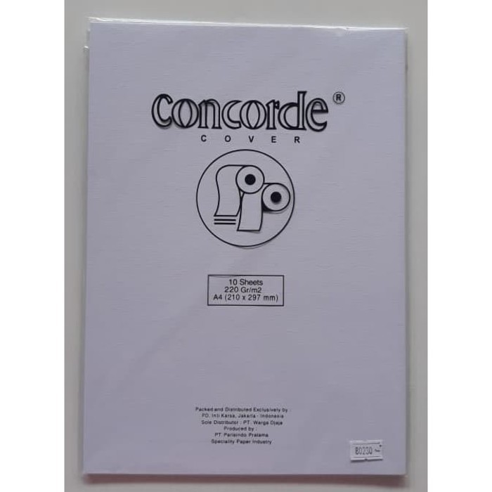 KERTAS CONCORDE A4 220 GR 80230 WHITE